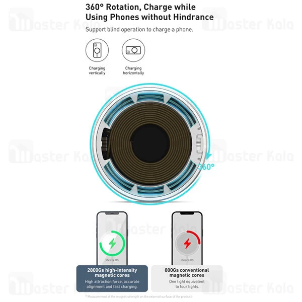 شارژر وایرلس Baseus Simple Mini Magnetic Wireless Charger WXJK-F01 15W