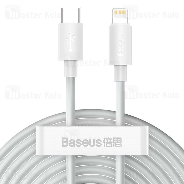 کابل لایتنینگ به تایپ سی Baseus Simple Wisdom Type C To Lightning TZCATLZJ-02 2Pcs 1.5m 2.4A