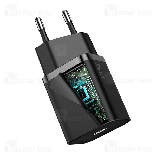 شارژر دیواری فست شارژ بیسوس Baseus Super Si Quick Charger 1C 20W TZCCSUP-B01 توان 20 وات همراه کابل