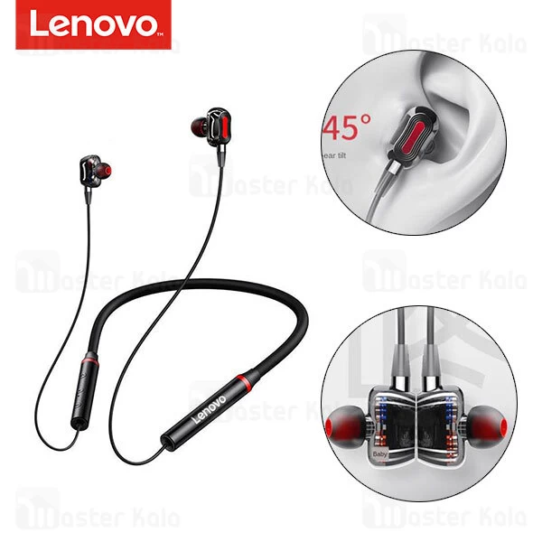 هندزفری بلوتوث گردنی لنوو Lenovo HE05 Pro Dual Driver Neckband Bluetooth Earphone طراحی مگنتی