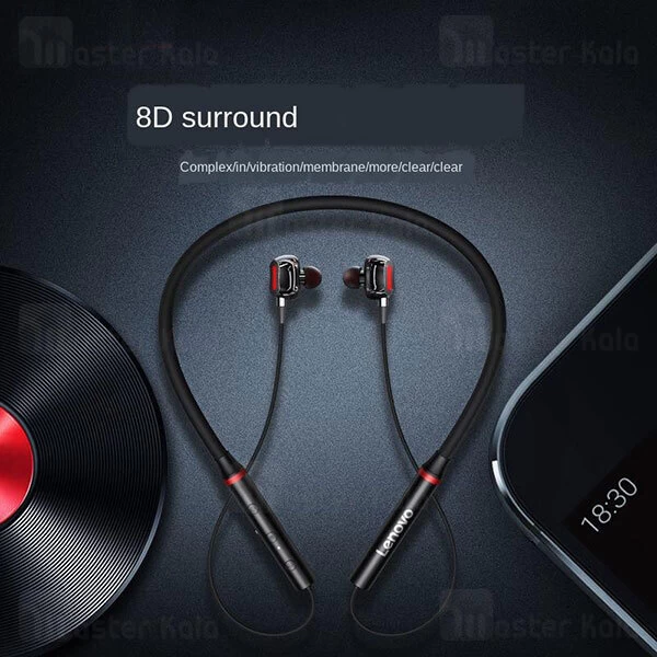 هندزفری بلوتوث گردنی لنوو Lenovo HE05 Pro Dual Driver Neckband Bluetooth Earphone طراحی مگنتی