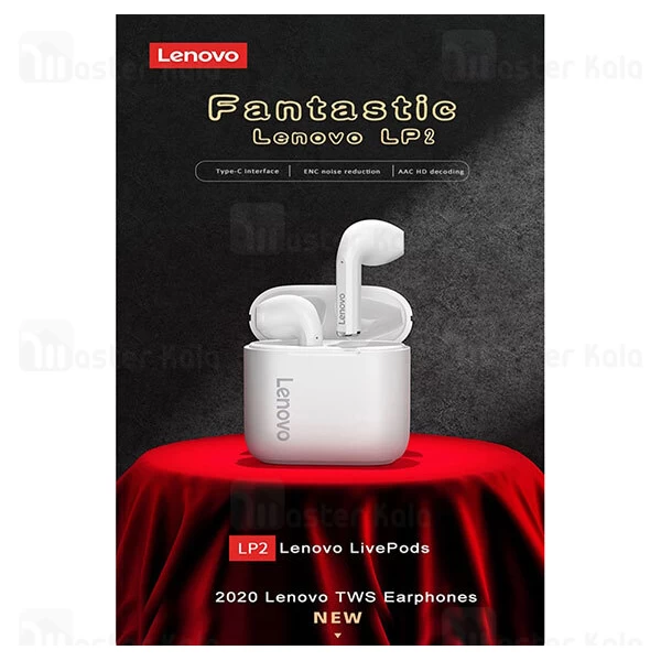 هندزفری بلوتوث دوگوش لنوو Lenovo LivePods LP2 Wireless Handsfree