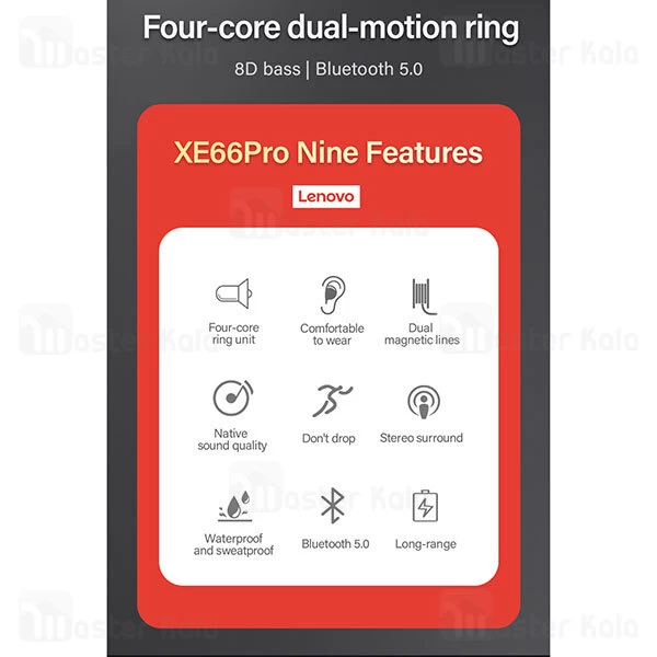 هندزفری بلوتوث Lenovo XE66 Pro Sport Wireless Bluetooth Earphone