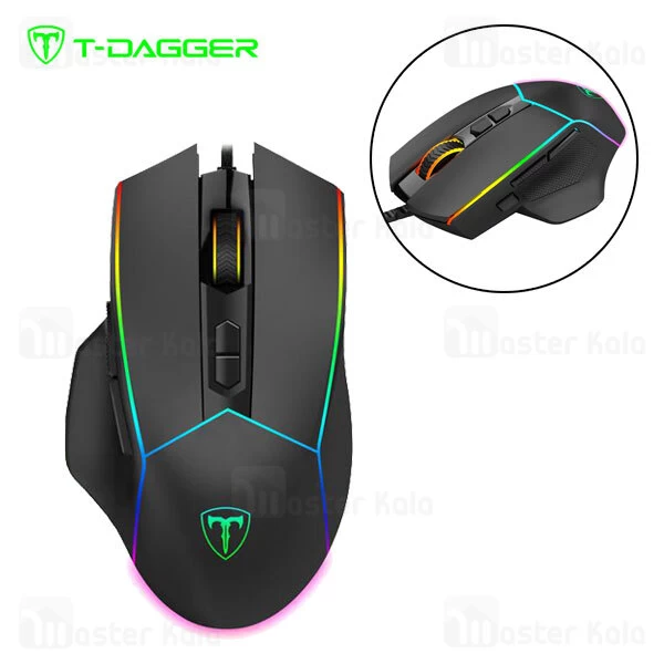 موس گیمینگ سیمی T-Dagger T-TGM306 Breathing LED RGB Backlight Gaming Mouse