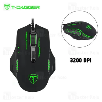 موس سیمی گیمینگ T-Dagger Recruit T-TGM103 Gaming Mouse دارای 6 کلید