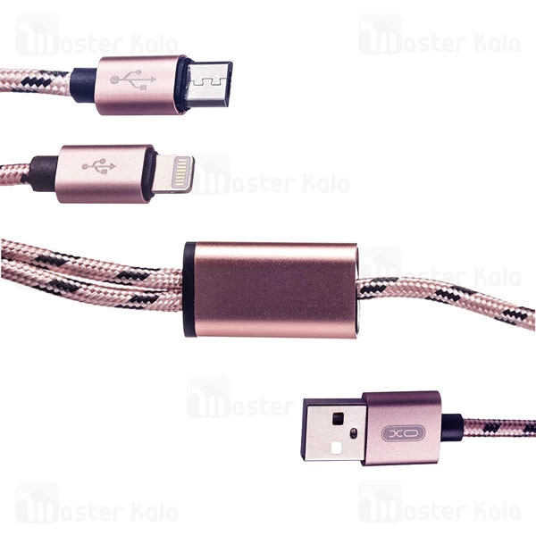 کابل دو سر XO NB10 Braide 2 in 1 Charging Cable 2.4A 1m