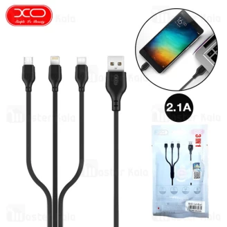 کابل سه سر ایکس او XO NB103 3 in 1 Charging Cable طول 2 متر توان 2.1 آمپر