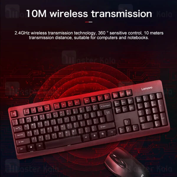 موس و کیبورد بی سیم لنوو Lenovo KN101 Simple Wireless Keyboard and Mouse Set