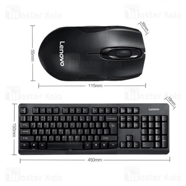 موس و کیبورد بی سیم لنوو Lenovo KN101 Simple Wireless Keyboard and Mouse Set