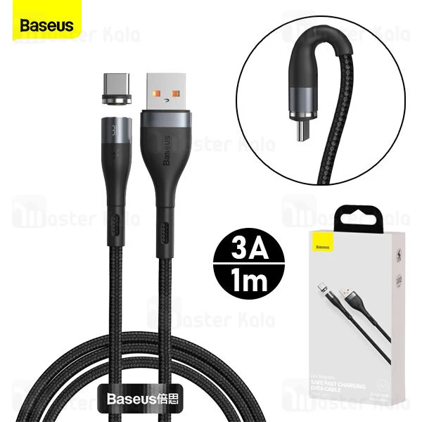 کابل تایپ سی Baseus Zinc Magnetic CATXC-MG1 Type-C 3A 1m Cable