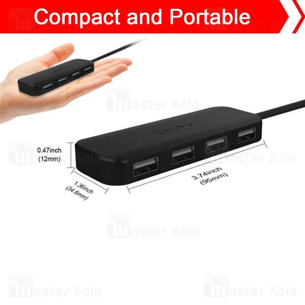 هاب Lenovo A601 4Ports USB2.0 Hub Splitter 0.5m