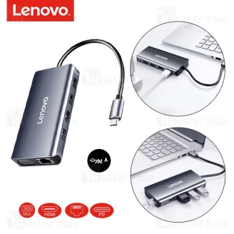 هاب 8 پورت لنوو Lenovo LX0808 USB C Docking Station 