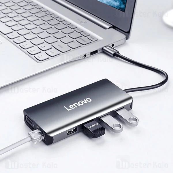 هاب 8 پورت لنوو Lenovo LX0808 USB C Docking Station 