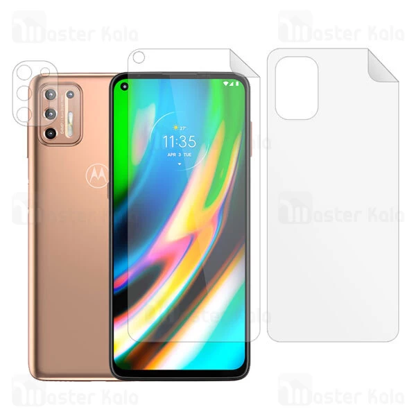 پک برچسب پلاستیکی پشت و رو موتورولا Motorola G9 Plus 3 in 1 Protector + محافظ لنز