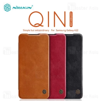 کیف چرمی نیلکین سامسونگ Samsung Galaxy A12 Nillkin Qin Leather Case