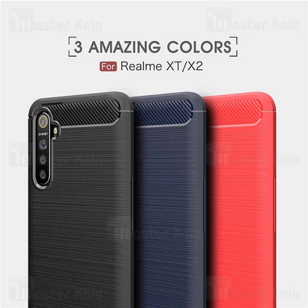 قاب محافظ ژله ای Oppo Realme X2 / Realme XT / Oppo K5 Fiber Carbon Rugged Armor Case