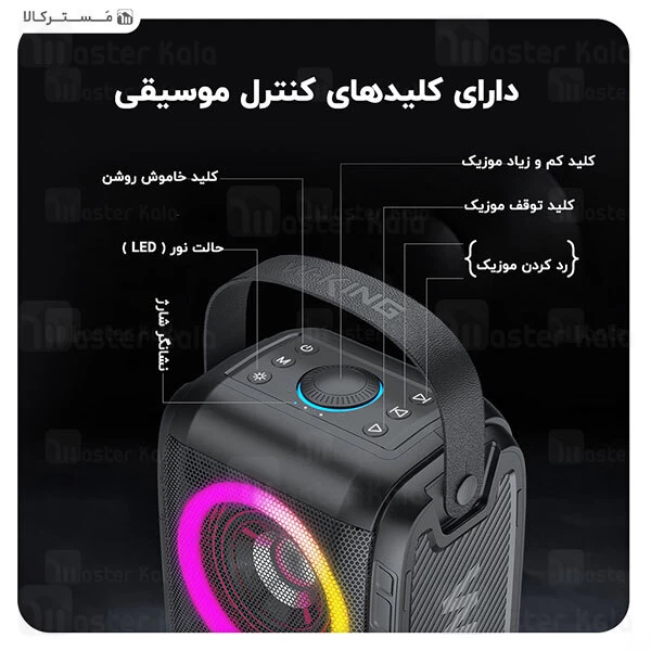 اسپیکر W-King T9 True Wireless Stereo Bluetooth Speaker 80W With Microphone