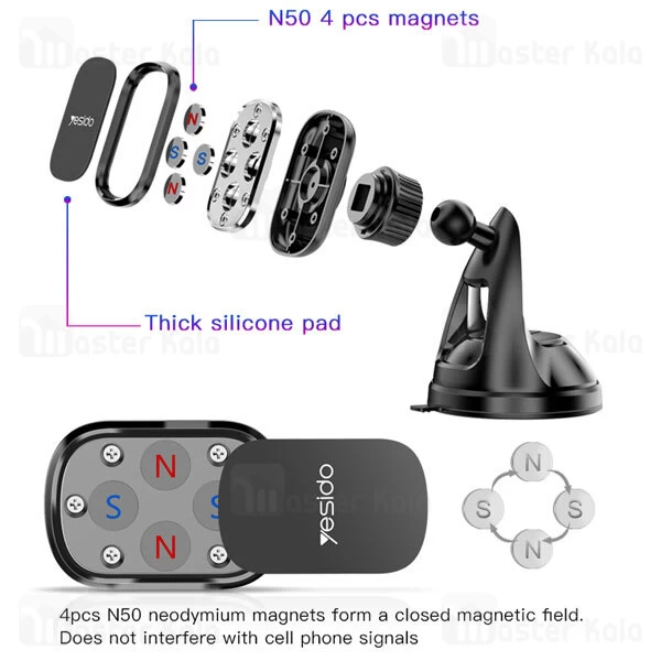 هولدر مگنتی یسیدو Yesido C72 Magnetic Car Phone Holder