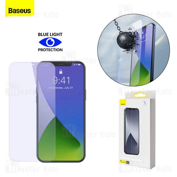 پک 2تایی محافظ صفحه شیشه ای تمام صفحه و ضد اشعه بیسوس iPhone 12 Pro Max Baseus SGAPIPH67N-LF02