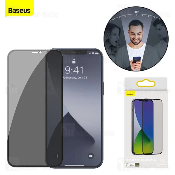 گلس Apple iPhone 12 Pro Max Baseus SGAPIPH67N-TG01 Full Screen Anti Spy Tempered Glass