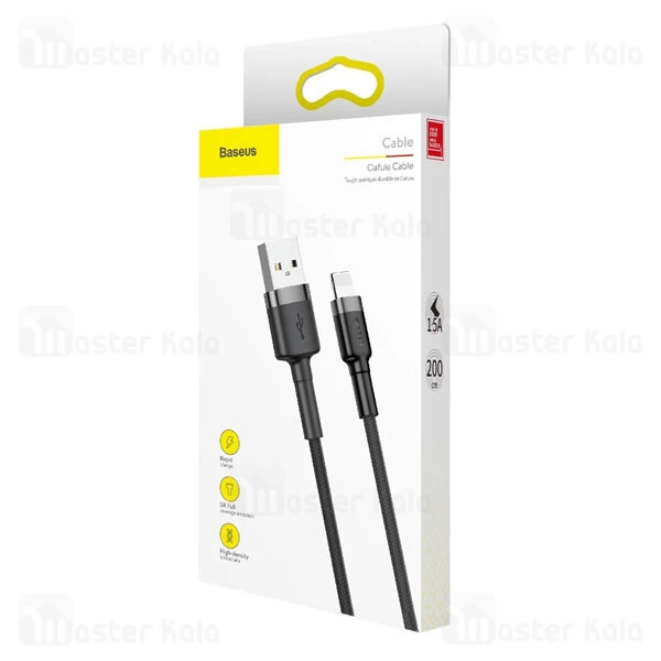 کابل لایتنینگ بیسوس Baseus Cafule USB to Lightning Cable CALKLF-CG1 QC3.0 طول 2 متر توان 1.5 آمپر