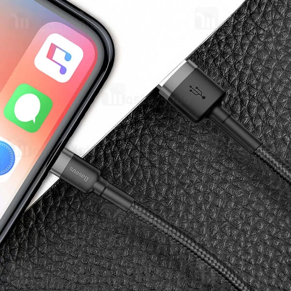 کابل لایتنینگ بیسوس Baseus Cafule USB to Lightning Cable CALKLF-CG1 QC3.0 طول 2 متر توان 1.5 آمپر