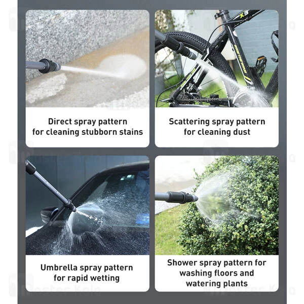 شلنگ و نازل کارواش Baseus Clean Guard Multifunctional Car Wash Spray Nozzle 15m CRXC01-F01