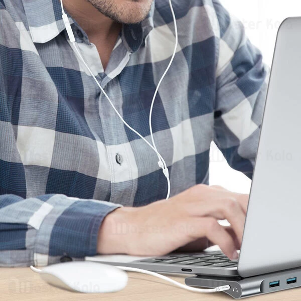 هاب و رم ریدر 10 پورت بیسوس Baseus Enjoyment 10 in 1 Multifunctional Docking Station Stand CATSX-F0G