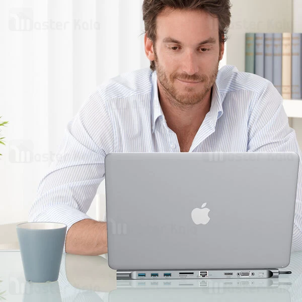 هاب و رم ریدر 10 پورت بیسوس Baseus Enjoyment 10 in 1 Multifunctional Docking Station Stand CATSX-F0G