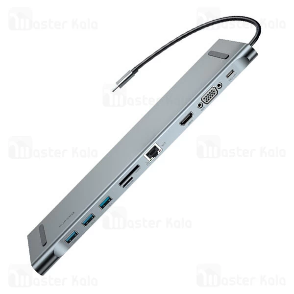 هاب و رم ریدر 10 پورت بیسوس Baseus Enjoyment 10 in 1 Multifunctional Docking Station Stand CATSX-F0G