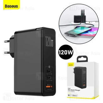شارژر دیواری بیسوس Baseus GaN2 Pro QC3.0 PD3.0 Quick Charger C+C+A 120W CCGAN-J01 EU همراه کابل