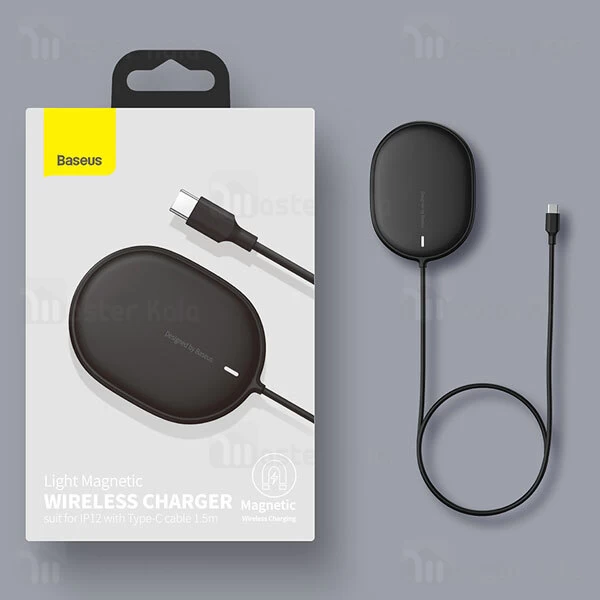 شارژر وایرلس مگنتی بیسوس Baseus Light Magnetic Wireless Charger WXQJ-01 15W توان 15 وات