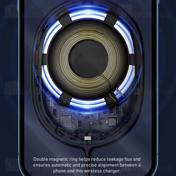 شارژر وایرلس مگنتی بیسوس Baseus Light Magnetic Wireless Charger WXQJ-01 15W توان 15 وات