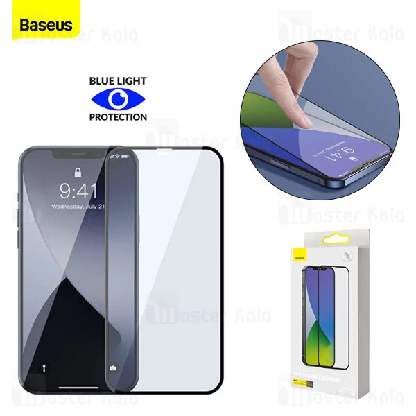 پک 2تایی محافظ صفحه شیشه ای تمام صفحه و ضد اشعه بیسوس Apple iPhone 12 Mini SGAPIPH54N-KB01