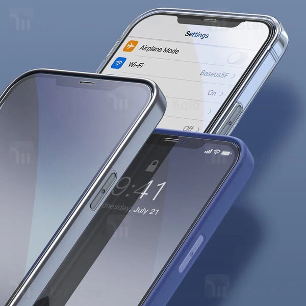 پک 2تایی محافظ صفحه شیشه ای تمام صفحه و ضد اشعه بیسوس Apple iPhone 12 / 12 Pro SGAPIPH61P-KB01