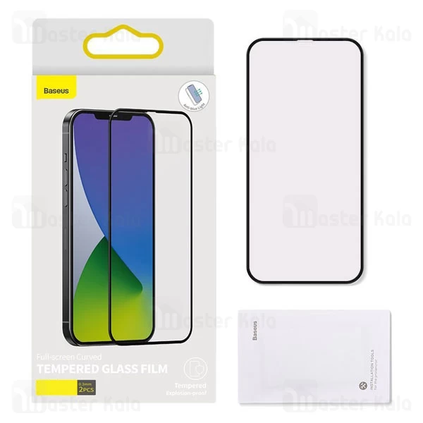 پک 2تایی محافظ صفحه شیشه ای تمام صفحه بیسوس آیفون Apple iPhone 12 Pro Max Baseus SGAPIPH67N-KA01
