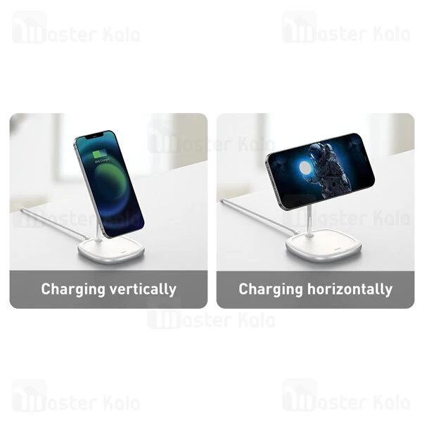 هولدر و شارژر وایرلس بیسوس Baseus Swan Magnetic Wireless Charger WXSW-01 فقط مناسب سری 12 اپل آیفون