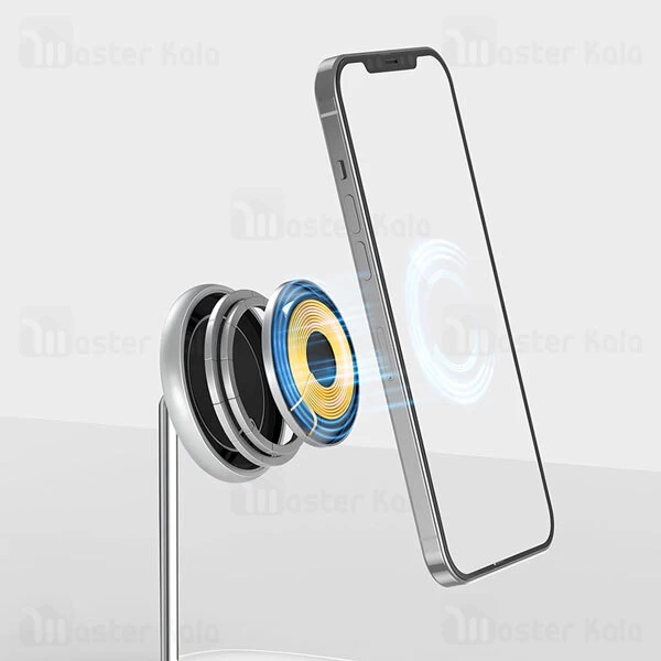 هولدر و شارژر وایرلس بیسوس Baseus Swan Magnetic Wireless Charger WXSW-01 فقط مناسب سری 12 اپل آیفون