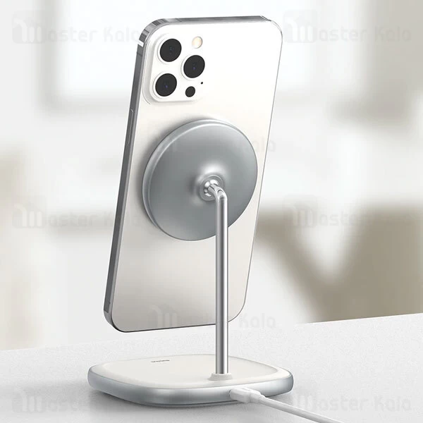 هولدر و شارژر وایرلس بیسوس Baseus Swan Magnetic Wireless Charger WXSW-01 فقط مناسب سری 12 اپل آیفون
