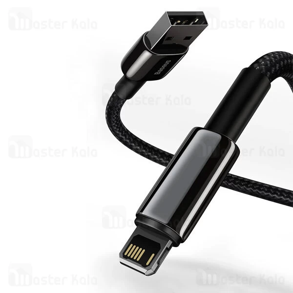 کابل لایتنینگ بیسوس Baseus Cafule Tungsten Gold iP Data Cable CALWJ-01 طول 1 متر و توان 2.4 آمپر
