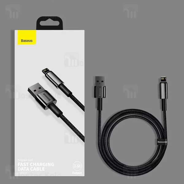 کابل لایتنینگ بیسوس Baseus Cafule Tungsten Gold iP Data Cable CALWJ-A01 طول 2 متر و توان 2.4 آمپر