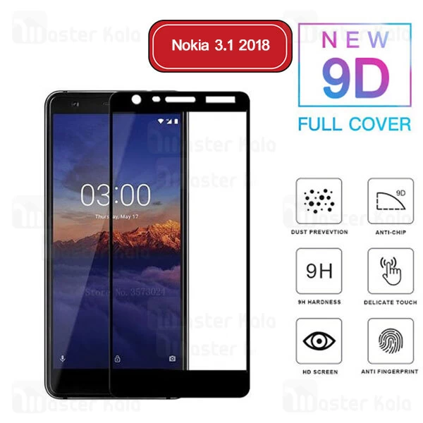 گلس تمام صفحه Nokia 3.1 2018 TT Full Glue Glass Full Screen Protector