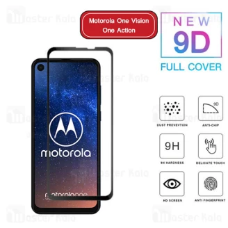 محافظ صفحه شیشه ای تمام صفحه تمام چسب موتورولا Motorola One Vision / One Action 9D Glass
