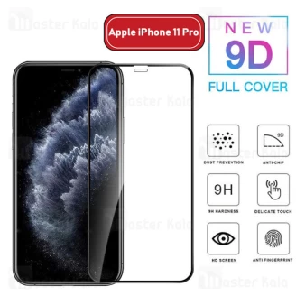 محافظ صفحه شیشه ای تمام صفحه تمام چسب آیفون Apple iPhone 11 Pro / X / XS 9D Glass