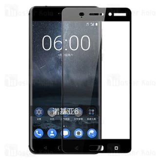 محافظ صفحه نمایش شیشه ای تمام صفحه تمام چسب نوکیا Nokia 6 Glass