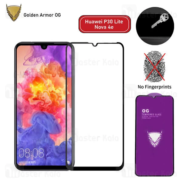 محافظ صفحه شیشه ای تمام صفحه تمام چسب OG هواوی Huawei P30 lite / Nova 4e OG 2.5D Glass