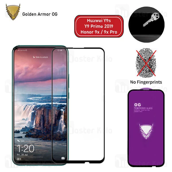 محافظ صفحه شیشه ای تمام صفحه تمام چسب OG هواوی Huawei Y9s / Y9 Prime 2019 / Honor 9x / 9x Pro OG 2.5D Glass