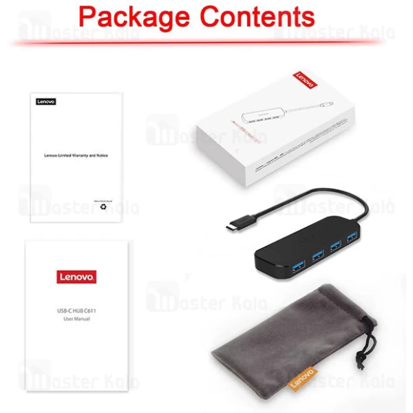 هاب Lenovo A611 5Ports USB3.0 Hub Splitter