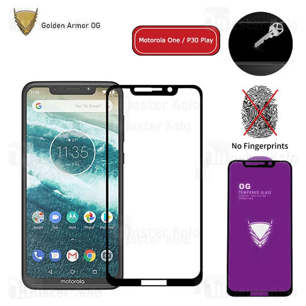 محافظ صفحه شیشه ای تمام صفحه تمام چسب OG موتورولا Motorola One / P30 Play OG 2.5D Glass