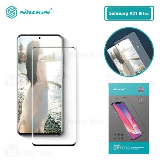 محافظ صفحه نمایش شیشه ای تمام صفحه تمام چسب نیلکین سامسونگ Samsung Galaxy S21 Ultra Nillkin CP+ Pro